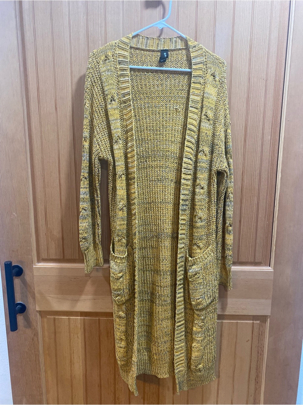 Agnes & Dora Long Mustard Knit Cardigan - Picture 2 of 7